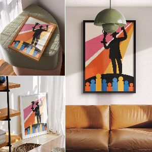 Decorative poster with a Victory illustration