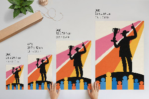 Decorative poster with a Victory illustration