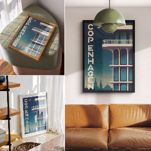 Art print Copenhagen at night