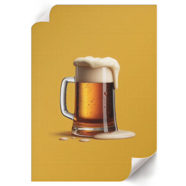 Decorative poster featuring a mug of beer