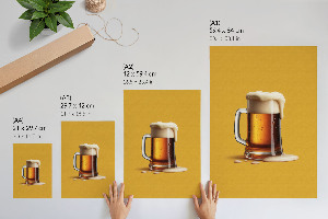 Decorative poster featuring a mug of beer