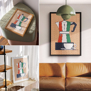 Wall print featuring an Italian coffee motif