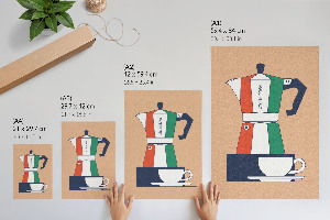 Wall print featuring an Italian coffee motif