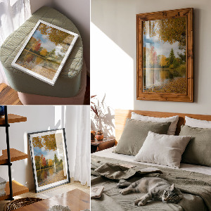 Art print Autumn lake