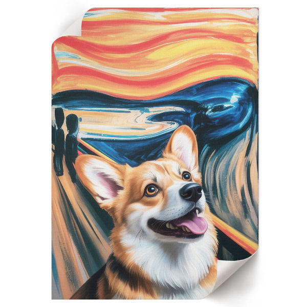 Decorative poster "The Scream" with dog motif