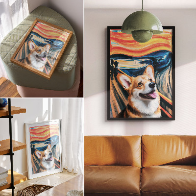 Decorative poster The Scream and the Dog
