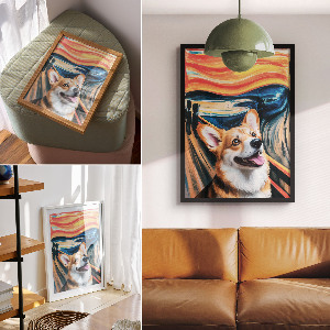Decorative poster The Scream and the Dog
