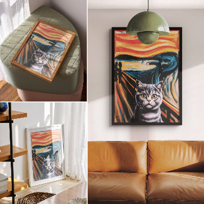 Wall art The Scream and the Cat