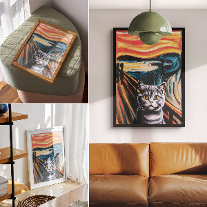 Wall art The Scream and the Cat