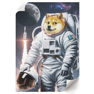 Decorative poster featuring an astronaut dog