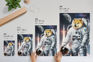 Decorative poster featuring an astronaut dog