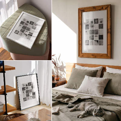 Wall art Black and white mosaic
