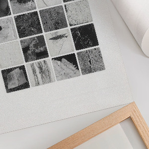 Black and white mosaic wall art