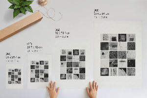 Black and white mosaic wall art