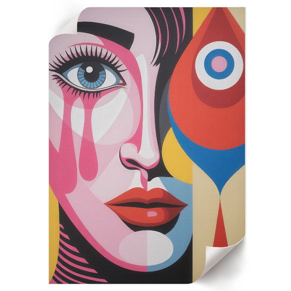 Colorful face wall art