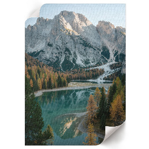 Wall print featuring a mountain landscape