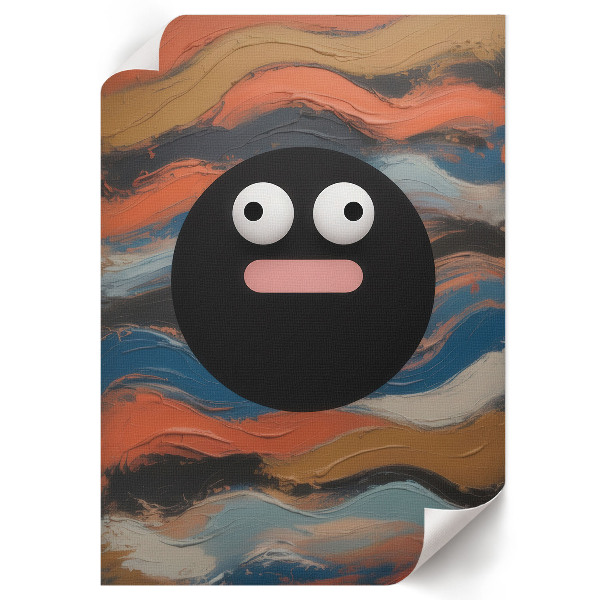 Decorative poster with an abstract face design