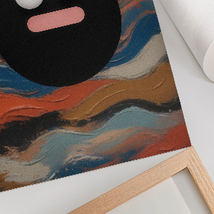 Decorative poster with an abstract face design