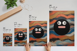 Decorative poster with an abstract face design