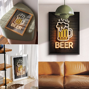 Neon beer poster