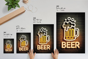 Neon beer poster