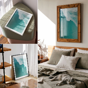 Wall art Turquoise waves