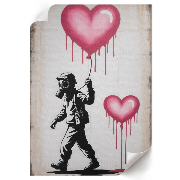 Decorative poster featuring a graffiti heart