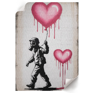 Decorative poster featuring a graffiti heart