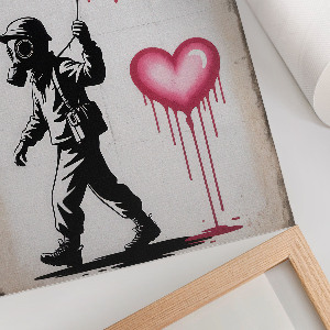 Decorative poster featuring a graffiti heart