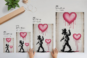 Decorative poster featuring a graffiti heart