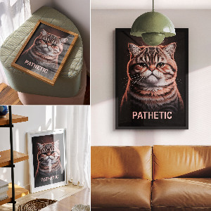 Art print Pathetic - cat