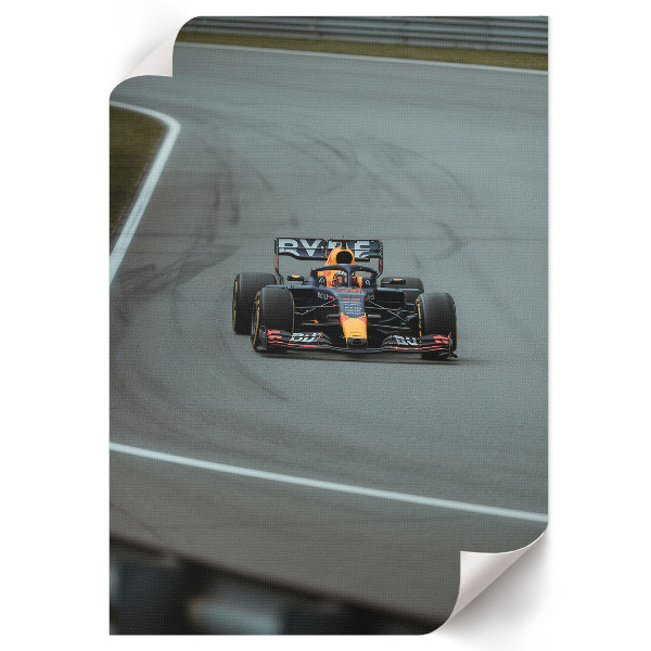 Decorative poster featuring a Formula race design