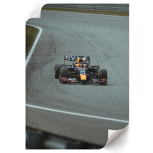 Decorative poster featuring a Formula race design