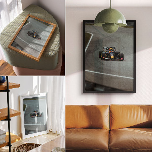 Decorative poster featuring a Formula race design