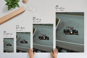 Decorative poster featuring a Formula race design