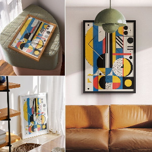 Poster with colorful geometric design