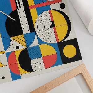 Poster with colorful geometric design