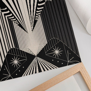 Wall art featuring a geometric abstraction