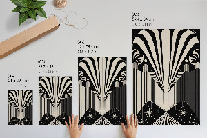 Wall art featuring a geometric abstraction