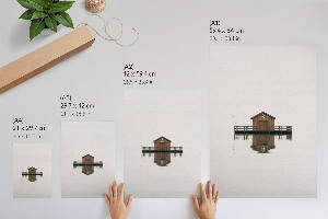 Decorative poster Cottage on the water