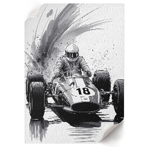 Wall art featuring a racing theme