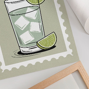 Decorative poster featuring a gin and tonic motif