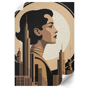 Art Deco portrait wall print
