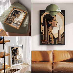 Art Deco portrait wall print