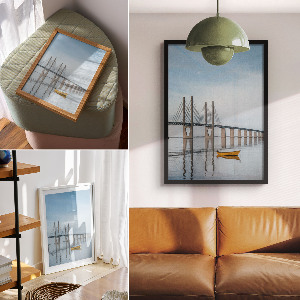 Art print Bridge and water