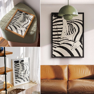 Geometric portrait wall print