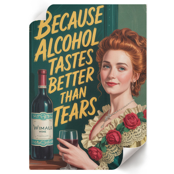 Vintage wine wall print