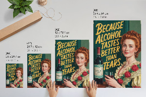 Vintage wine wall print