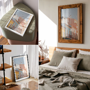 Decorative poster Pastel buildings