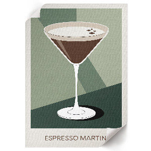 Wall art featuring martini graphics